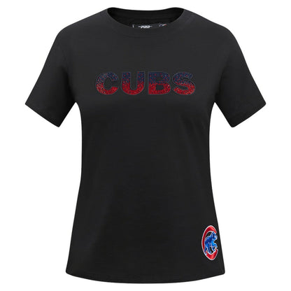 Chicago Cubs Pro Standard Women's Rhinestone Slim Fit T-Shirt - Black