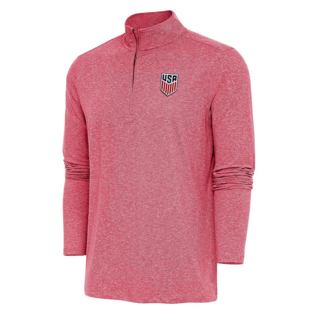 USMNT Antigua Hunk Quarter-Zip Top - Heather Red for sale