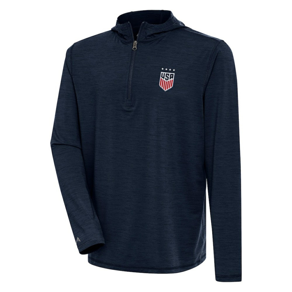 USWNT Antigua Tidy Quarter-Zip Hoodie - Heather Navy on sale