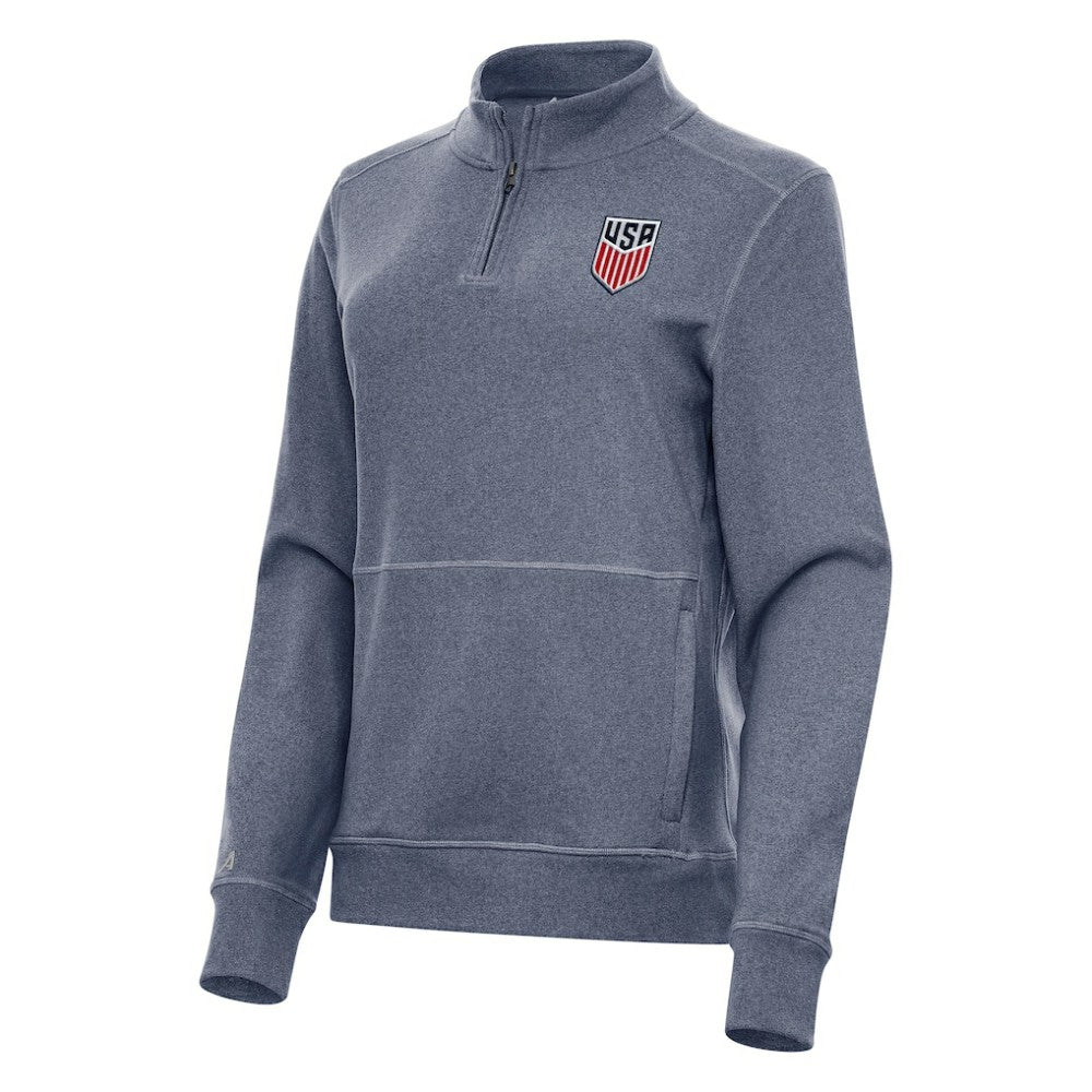 USMNT Antigua Women's Crush Quarter-Zip Top - Heather Navy cheap