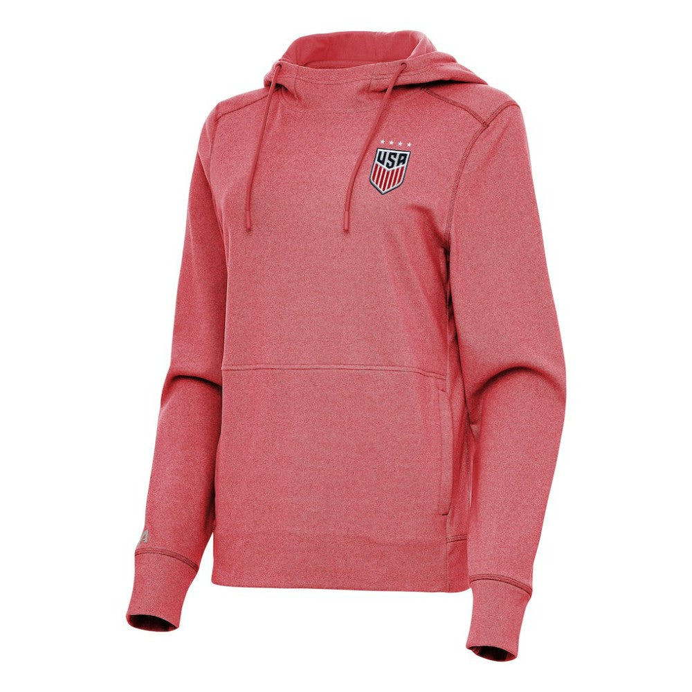 USWNT Antigua Women's Justice Pullover Hoodie - Heather Red discount