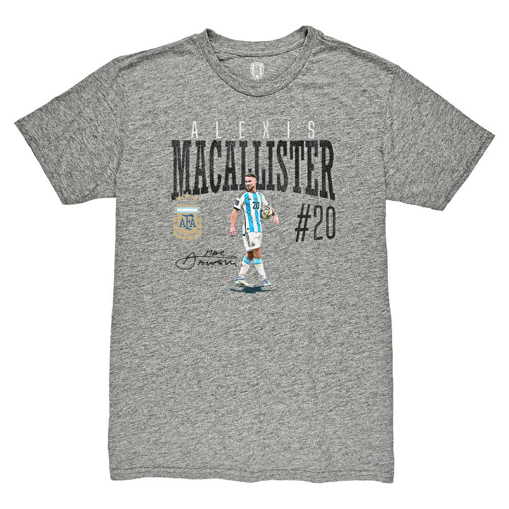Alexis Mac Allister Argentina National Team 1863FC Snapshot Tri-Blend T-Shirt - Heather Gray online