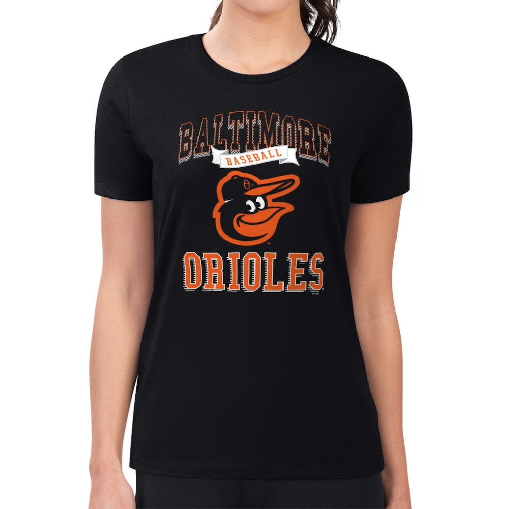 Baltimore Orioles G-III 4Her by Carl Banks Women's Super-Slim Fit Lightweight Team Logo Graphic T-Shirt - Black