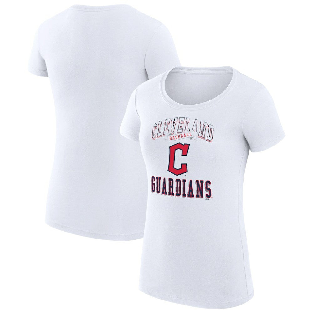Cleveland Guardians G-III 4Her by Carl Banks Women's Super-Slim Fit Lightweight Team Logo Graphic T-Shirt - White