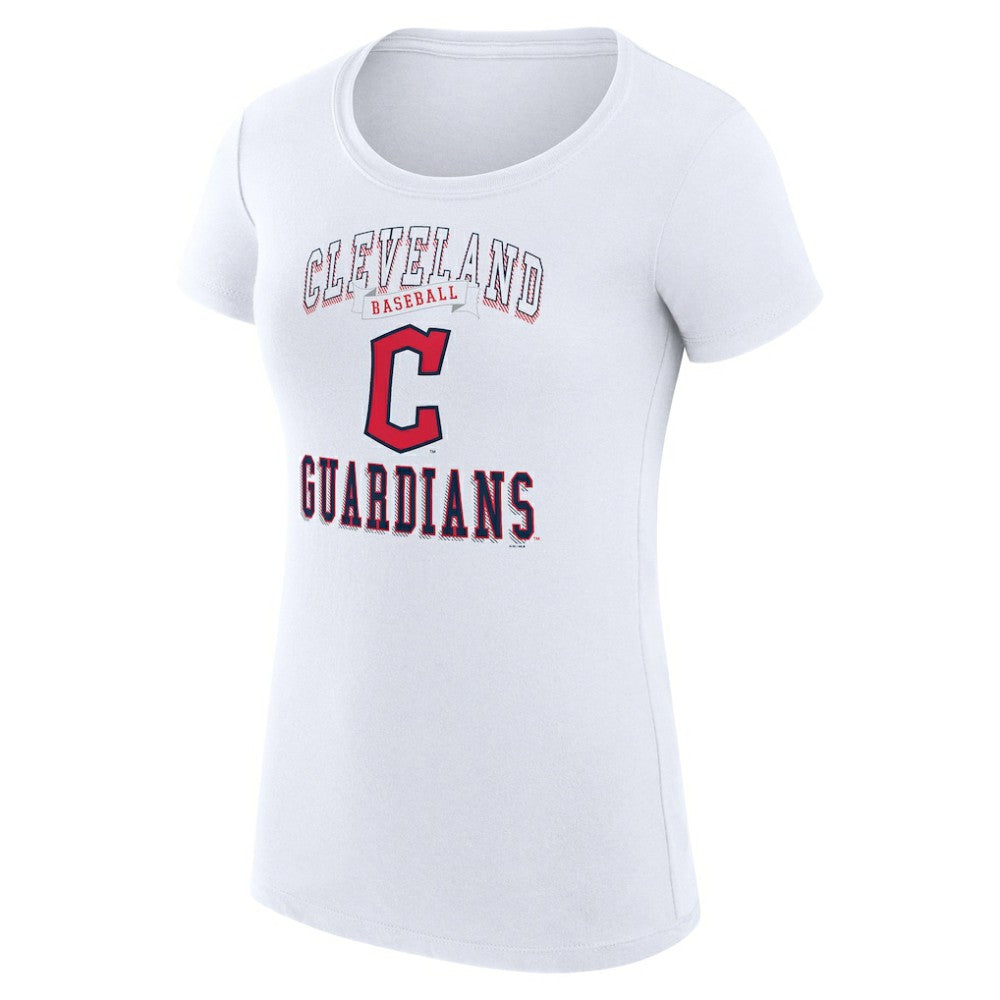 Cleveland Guardians G-III 4Her by Carl Banks Women's Super-Slim Fit Lightweight Team Logo Graphic T-Shirt - White