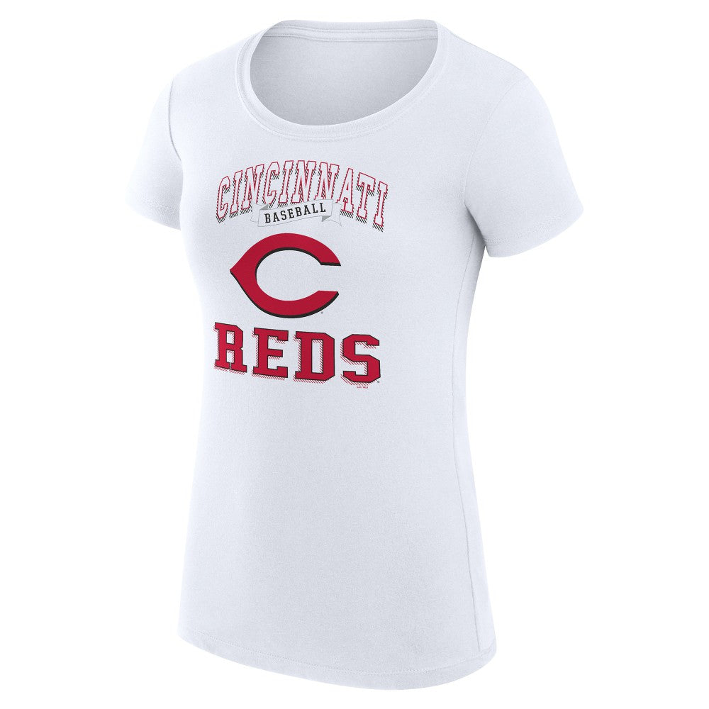 Cincinnati Reds G-III 4Her by Carl Banks Women's Super-Slim Fit Lightweight Team Logo Graphic T-Shirt - White
