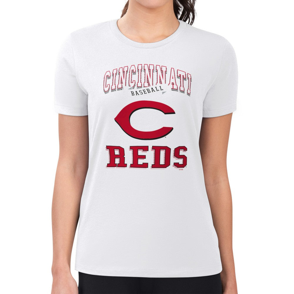 Cincinnati Reds G-III 4Her by Carl Banks Women's Super-Slim Fit Lightweight Team Logo Graphic T-Shirt - White