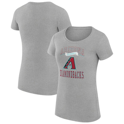 Arizona Diamondbacks G-III 4Her by Carl Banks Women's Super-Slim Fit Lightweight Team Logo Graphic T-Shirt - Heather Gray