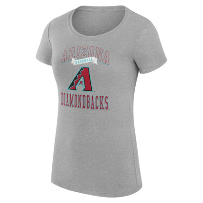 Arizona Diamondbacks G-III 4Her by Carl Banks Women's Super-Slim Fit Lightweight Team Logo Graphic T-Shirt - Heather Gray