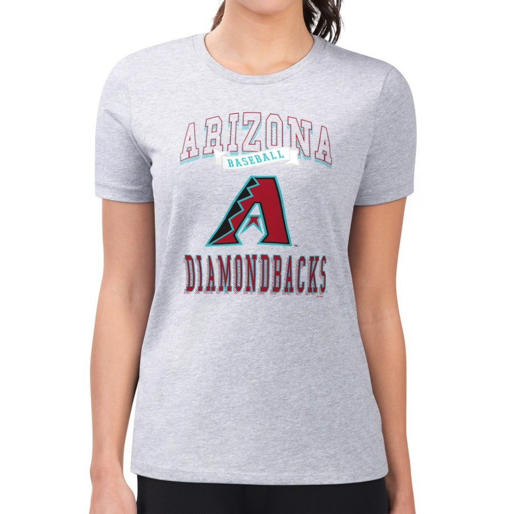 Arizona Diamondbacks G-III 4Her by Carl Banks Women's Super-Slim Fit Lightweight Team Logo Graphic T-Shirt - Heather Gray