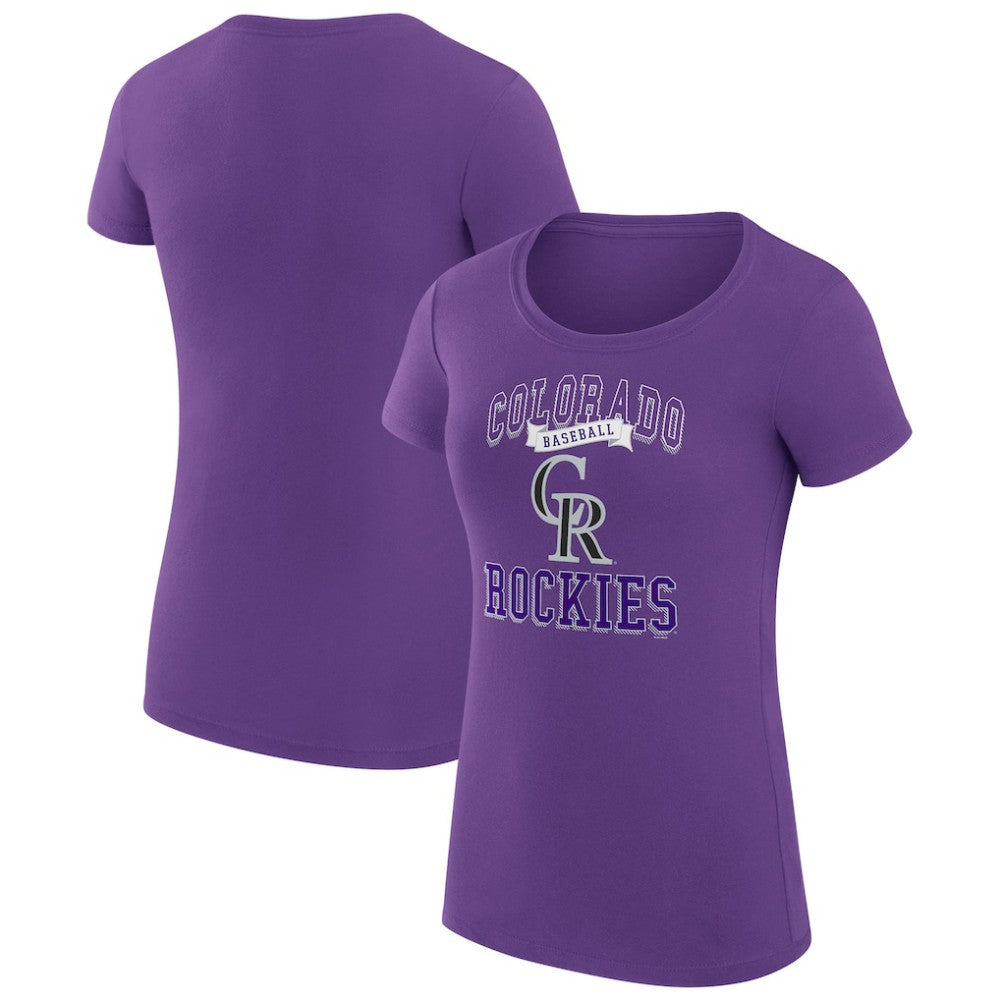 Colorado Rockies G-III 4Her by Carl Banks Women's Super-Slim Fit Lightweight Team Logo Graphic T-Shirt - Purple