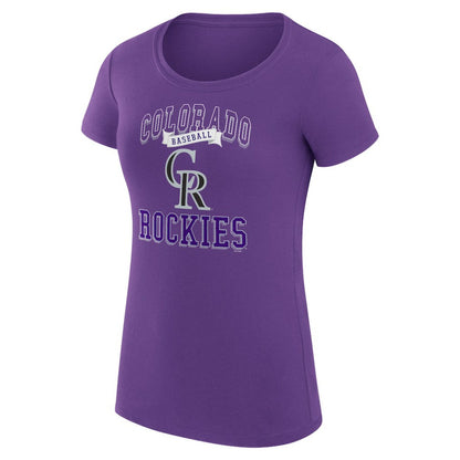 Colorado Rockies G-III 4Her by Carl Banks Women's Super-Slim Fit Lightweight Team Logo Graphic T-Shirt - Purple