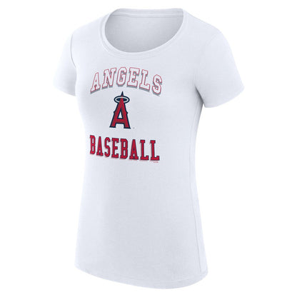 Los Angeles Angels G-III 4Her by Carl Banks Women's Super-Slim Fit Lightweight Team Logo Graphic T-Shirt - White