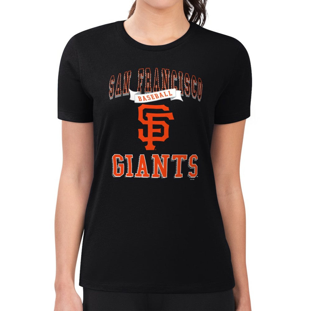 San Francisco Giants G-III 4Her by Carl Banks Women's Super-Slim Fit Lightweight Team Logo Graphic T-Shirt - Black
