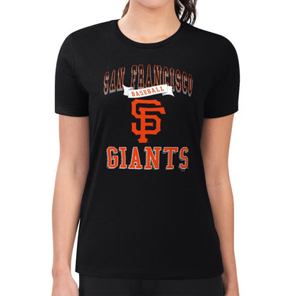 San Francisco Giants G-III 4Her by Carl Banks Women's Super-Slim Fit Lightweight Team Logo Graphic T-Shirt - Black