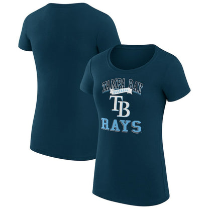 Tampa Bay Rays G-III 4Her by Carl Banks Women's Super-Slim Fit Lightweight Team Logo Graphic T-Shirt - Navy