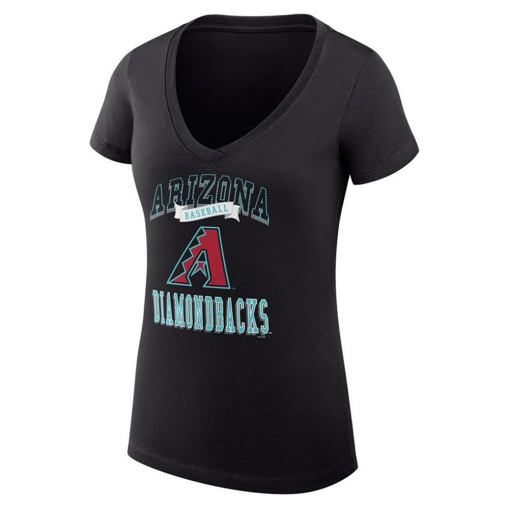 Arizona Diamondbacks G-III 4Her by Carl Banks Women's Super-Slim Fit Lightweight Team Logo Graphic V-Neck T-Shirt - Black