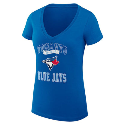 Toronto Blue Jays G-III 4Her by Carl Banks Women's Super-Slim Fit Lightweight Team Logo Graphic V-Neck T-Shirt - Royal