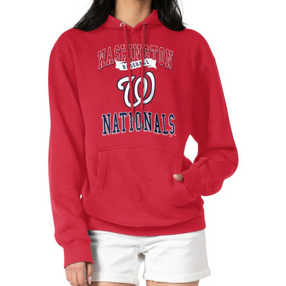 Washington Nationals G-III 4Her by Carl Banks Women's Team Logo Graphic Fleece Pullover Hoodie - Red