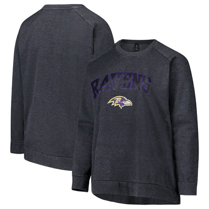 Baltimore Ravens Profile Women's Plus Size Acid Wash Raglan Sweatshirt - Charcoal cheap