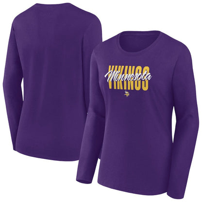 Minnesota Vikings Women's Long Sleeve Scoop Neck T-Shirt - Purple sale