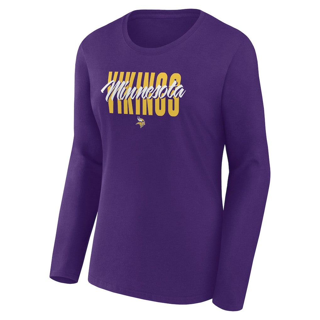 Minnesota Vikings Women's Long Sleeve Scoop Neck T-Shirt - Purple sale