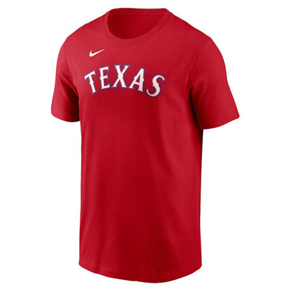 Jack Leiter Texas Rangers Fuse Name & Number T-Shirt - Red | Nike