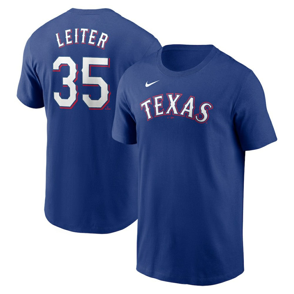 Jack Leiter Texas Rangers Fuse Name & Number T-Shirt - Royal | Nike