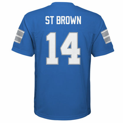 Amon-Ra St. Brown Detroit Lions Youth Replica Player Jersey - Blue on sale
