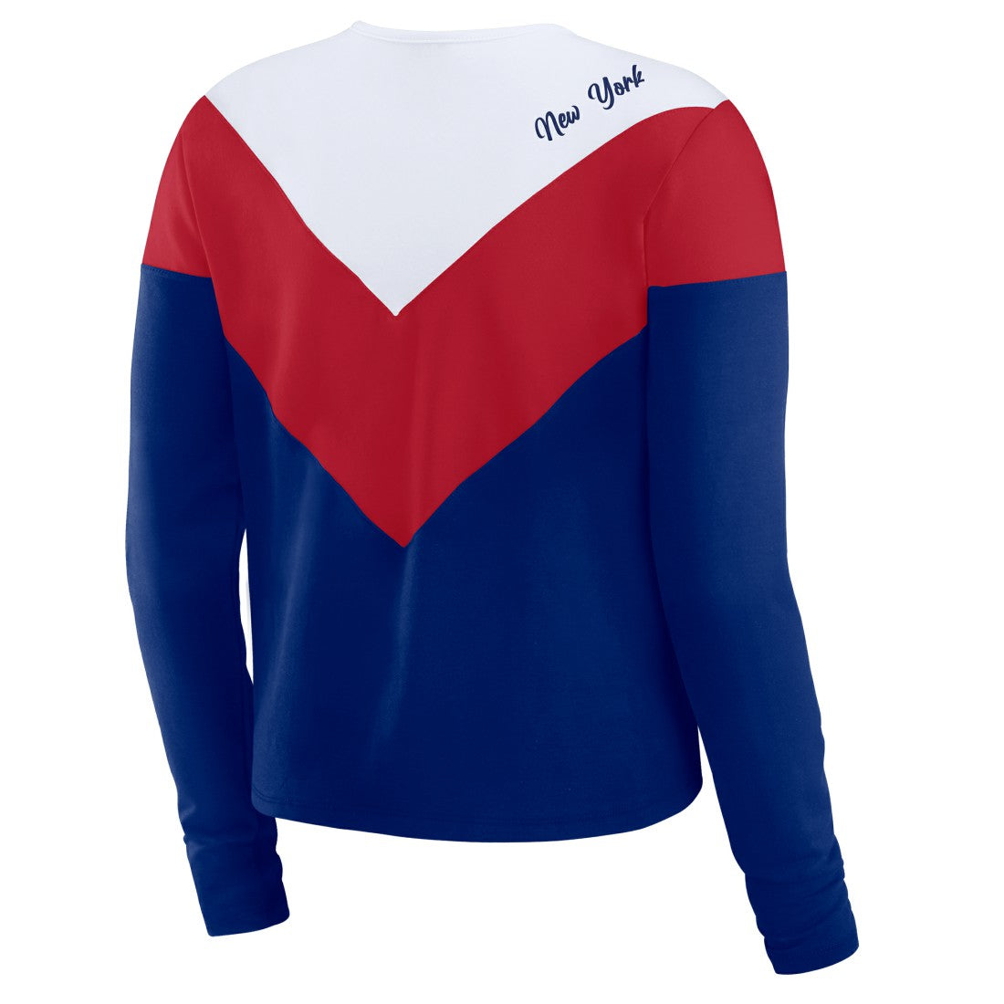 New York Giants WEAR by Erin Andrews Women's Chevron Tri-Blend Long Sleeve T-Shirt - Royal/Red sale