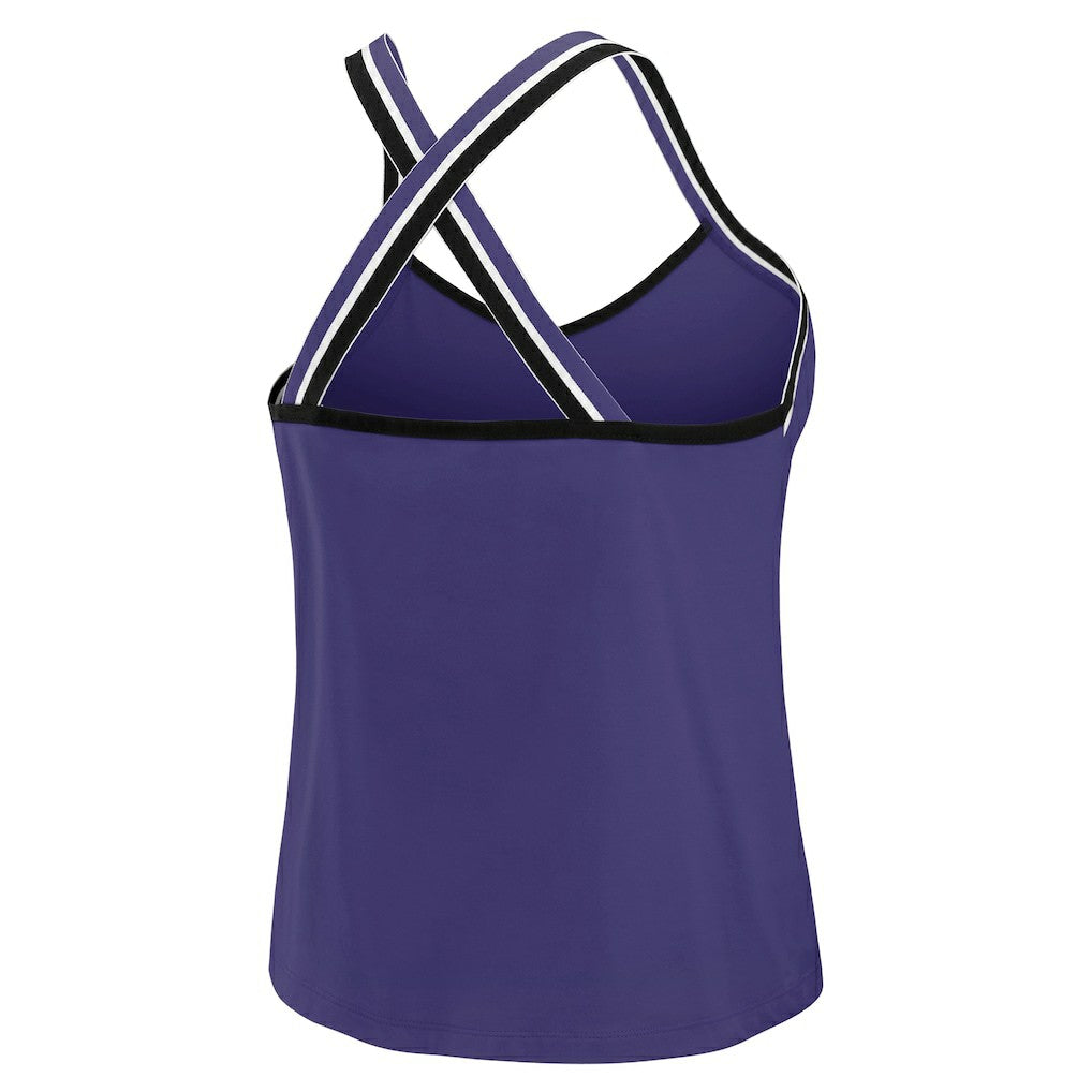 Baltimore Ravens WEAR by Erin Andrews Women's Cross Strap Tri-Blend Tank Top - Purple outlet