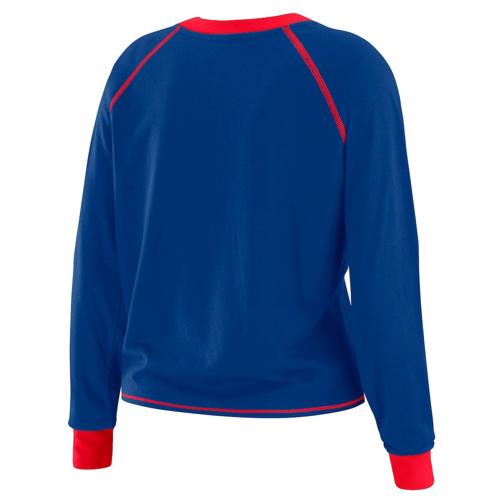 Buffalo Bills WEAR by Erin Andrews Women's Tie-Front Long Sleeve T-Shirt - Royal outlet