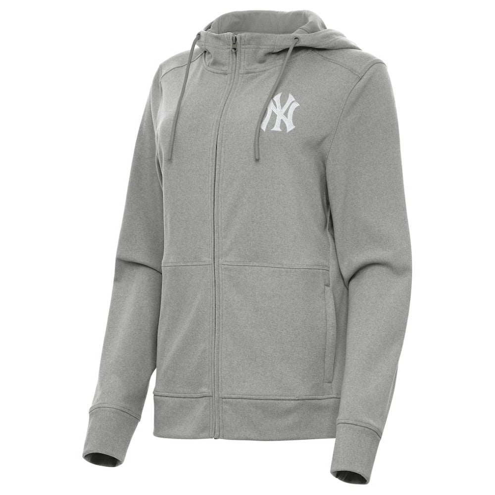 New York Yankees Antigua Women's Seeker Full-Zip Hoodie Jacket - Heather Gray