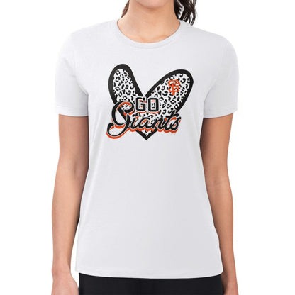 San Francisco Giants G-III 4Her by Carl Banks Women's Super-Slim Fit Lightweight Leopard Heart T-Shirt - White
