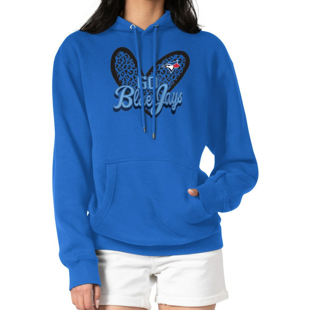 Toronto Blue Jays G-III 4Her by Carl Banks Women's Leopard Heart Pullover Hoodie - Royal
