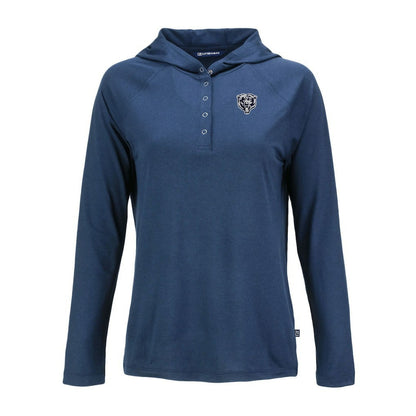 Chicago Bears Cutter & Buck Women's Coastline Epic Comfort Eco Recycled Long Sleeve Hoodie T-Shirt - Navy outlet