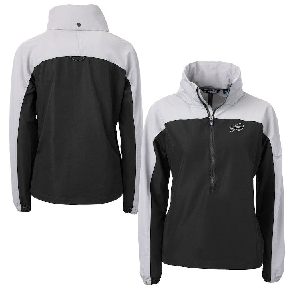 Buffalo Bills Cutter & Buck Women's Charter Eco Recycled Half-Zip Hoodie Anorak Jacket - Black online