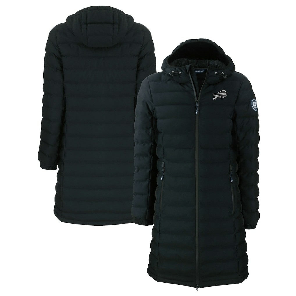 Buffalo Bills Cutter & Buck Women's Mission Ridge Repreve Eco Insulated Full-Zip Hoodie Long Puffer Jacket - Black on sale
