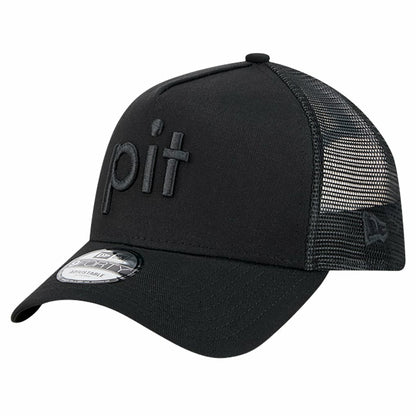 Pittsburgh Steelers New Era Domain 9FORTY A-Frame Trucker Adjustable Hat - Black cheap
