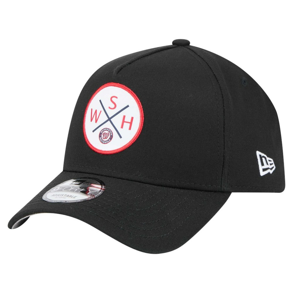Washington Nationals 9FORTY A-Frame Adjustable Hat - Black | New Era