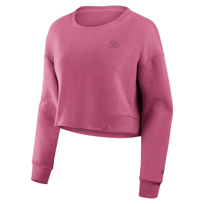 Kansas City Chiefs Women's Studio Tri-Blend Cropped Pullover Sweatshirt - Pink cheap