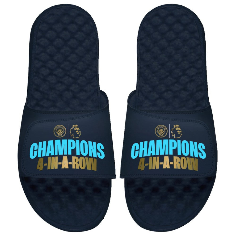 Manchester City ISlide Unisex Four-Time Consecutive Premier League Champions Slide Sandals - Navy cheap