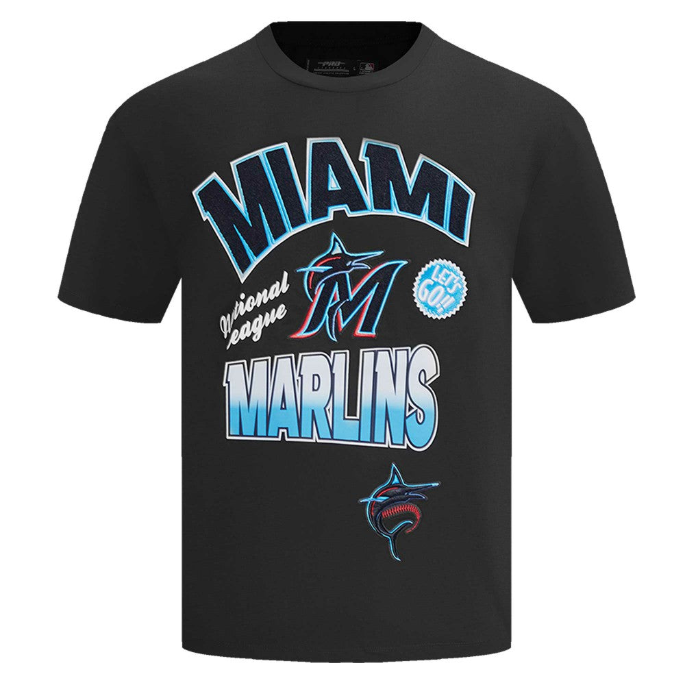 Miami Marlins Pro Standard Turn It Up Dropped Shoulder T-Shirt - Black