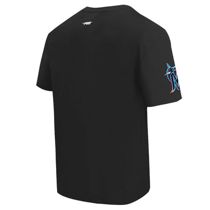 Miami Marlins Pro Standard Turn It Up Dropped Shoulder T-Shirt - Black