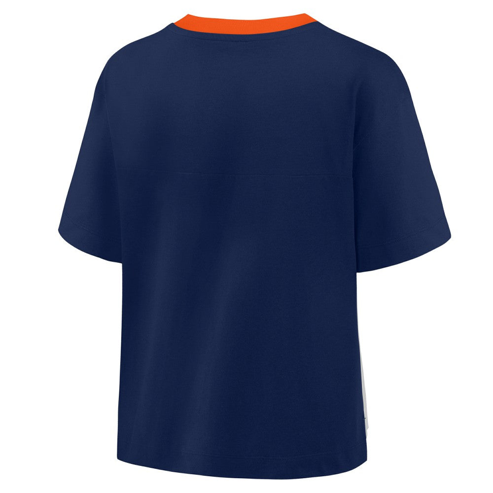 Houston Astros Oversized Race To Win V-Neck T-Shirt - Navy/Graphite