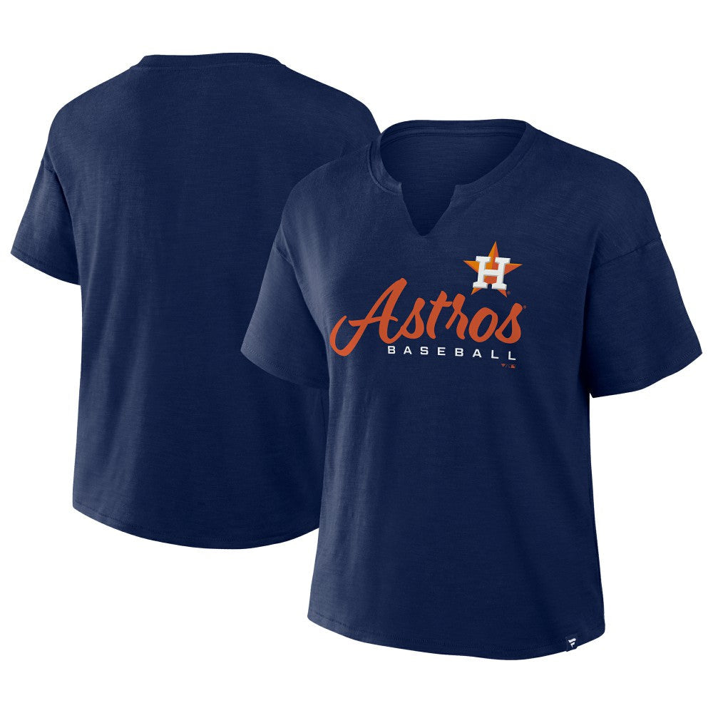 Houston Astros Women's Fan Fave Stadium Slub Boxy T-Shirt - Navy