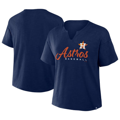 Houston Astros Women's Fan Fave Stadium Slub Boxy T-Shirt - Navy