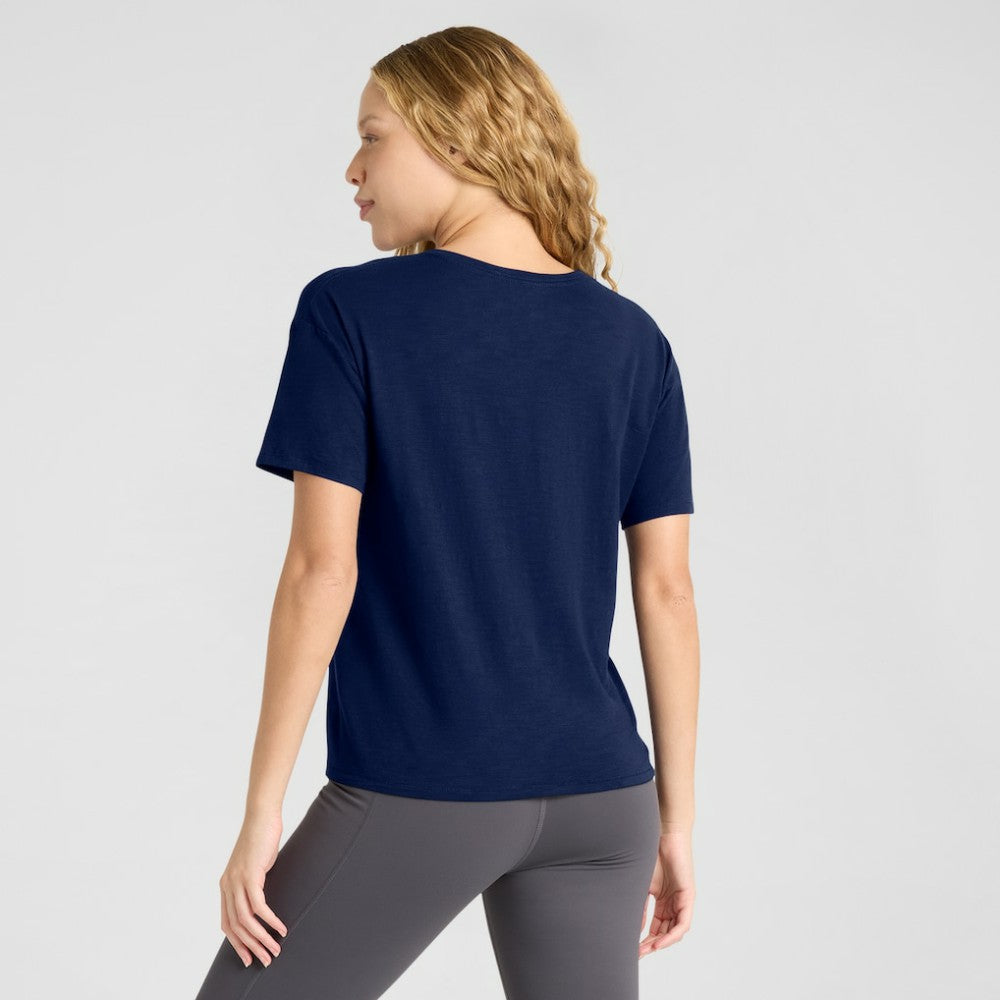 Atlanta Braves Women's Fan Fave Stadium Slub Boxy T-Shirt - Navy