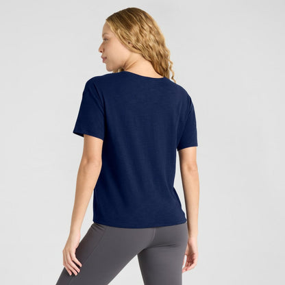 Atlanta Braves Women's Fan Fave Stadium Slub Boxy T-Shirt - Navy