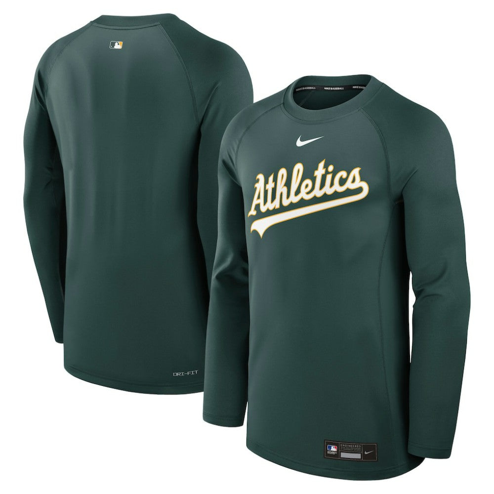 Athletics Authentic Collection Game Time Raglan Dri-FIT Long Sleeve T-Shirt - Green | Nike